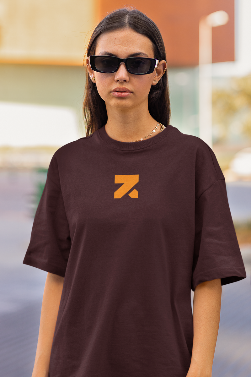 Zymrat Icon Front Print Oversized Ribbed Neckline Drewberry Tshirt